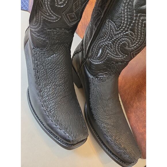 King Exotic US10.5 BLACK GENUINE SHARK Western Boot Dubai Square Toe D 479F0905 main image 10